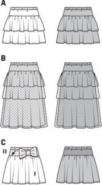 Burda Naaipatroon 9442 - Rok in variaties