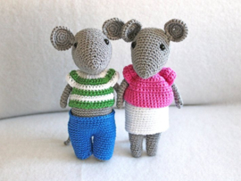 Max en Mimi muis - gehaakt - Durable Coral