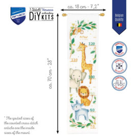Jungle dieren | Groeimeter | Aida telpakket | vervaco