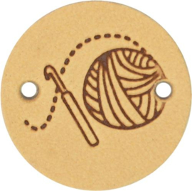 Haaknaald - 2cm ronde leren labels Durable