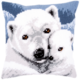 Polar Bear Canvas Cushion Vervaco