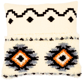 Ethnic Print Latch Hook Cushion Vervaco