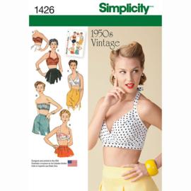1426 D5 Simplicity Naaipatroon | Vintage 1950 Top met variatie maat 30-38