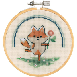 Akita with flower aida - Vervaco telpakket