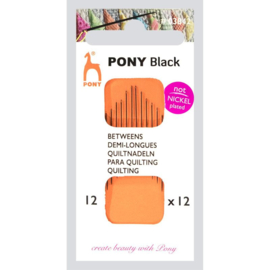 Black Betweens Quilting needles 12mm - Pony