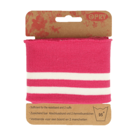 Pink Striped Elastic Waist and Cuff Band Opry