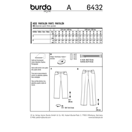 6432 Burda Naaipatroon | Broek in variaties