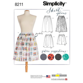 8211 R5 Simplicity Naaipatroon | Rok met Variatie Maat 40-48