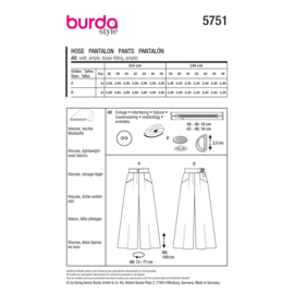 5751 Burda Patroon - Pantalon in variatie
