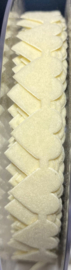 Ecru hartjes band fluweel 15mm