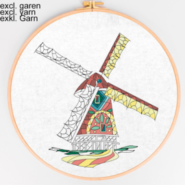 Hollandse Molen | Voorbedrukt borduurpakket exl. garen | Simy's Studio