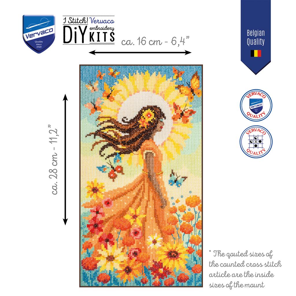 Meisje met de zon - aida - Vervaco telpakket