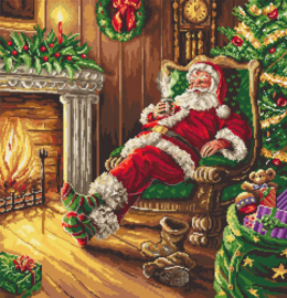 Santa's Rest by the Chimney Aida Leti Stitch Telpakket