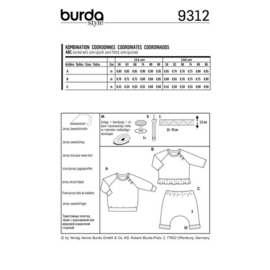 9312 Burda Naaipatroon | Babykleding in Variatie
