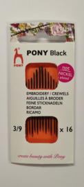 Black 3/9 Embroidery Crewel Naalden Pony