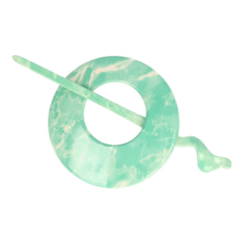 Turquoise Marble Round Shawl Pin
