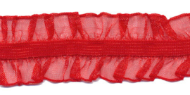 Red 25mm/1" Double Sided Ruffle Elastic