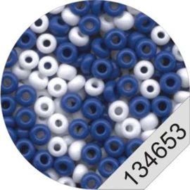 4653 Mix 02 Blue/White Rocailles Beads Le Suh