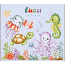 Zeedieren aida - Vervaco telpakket