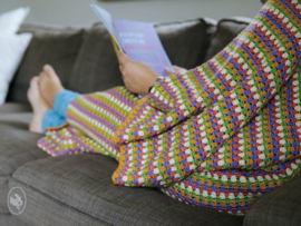 Comfy Granny Stripes Blanket Crochet Durable Comfy