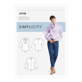 9108 A Simplicity Naaipatroon | Shirt met variaties XXS-XXL