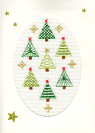 Christmas Forest Aida Greeting Card Cross Stitch Kit Bothy Threads