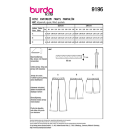 9196 Burda naaipatroon - Legging in variatie