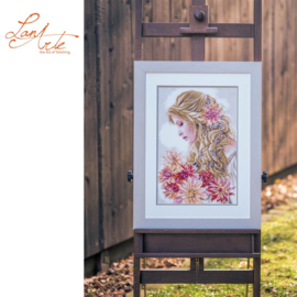 Dame met de dahlia's - linnen Lanarte telpakket