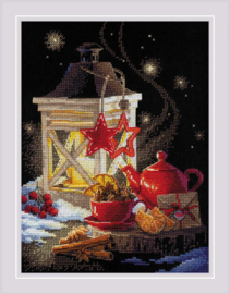 Winter Tea Time Aida Riolis Embroidery Kit