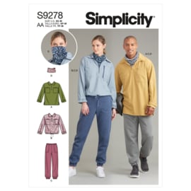 S9278 BB Simplicity Naaipatroon | Unisex shirt, broek en col maat L- XXL