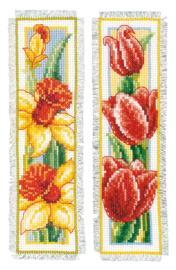 Flowers Aida Bookmarks Cross Stitch Kit Vervaco