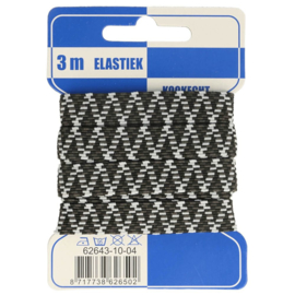 Zwart/ wit zigzag elastiek 10mm