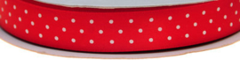 Red 15mm/0.6" Double Sided Satin Ribbon with Dots