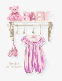 Baby Girl Birth Aida Borduurpakket Luca-S