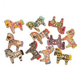 Horse/Zebra Wooden Button