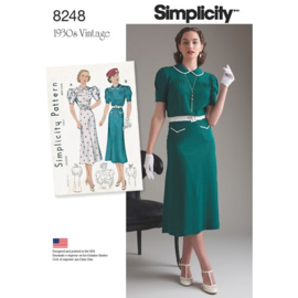 8248 D5 Simplicity Naaipatroon | Misses' Vintage 1930's Dresses Maat 30-38