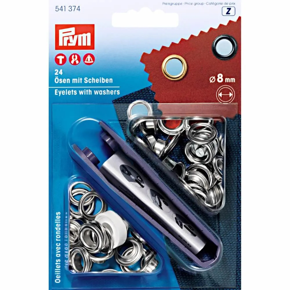 8mm zilveren ringen met schijven - Prym