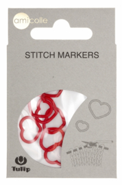 Large Red Hearts Stitch Markers Tulip