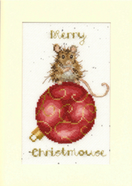 Merry Christmouse | Aida telpakket kaart | XMAS50 | Bothy Threads