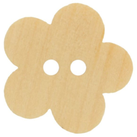15mm Wooden Flower Button