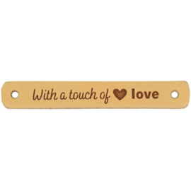 With a touch of ♥ love leren label - Durable