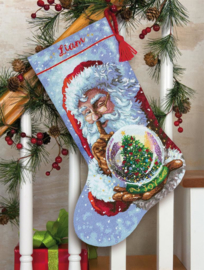 Santa's Snow Globe Stocking Aida telpakket Dimensions
