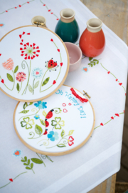 Flowers With Embroidery Hoop Vervaco