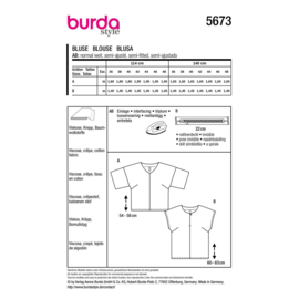 5673 Burda naaipatroon - Blouse in variatie