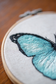 Blue Butterfly | modern embroidery kit | Daffy's DIY