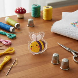 Smiling Bee needle minder - Leti Stitch