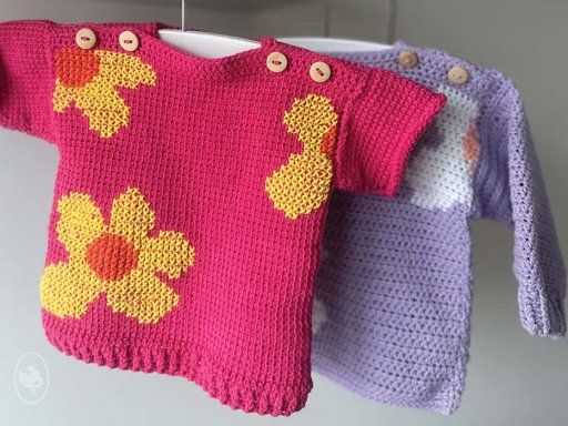 Babytruitje Flower - gehaakt - Durable Cosy extra fine