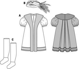 6887 Burda Patroon | Kostuum Engelse Renaissance