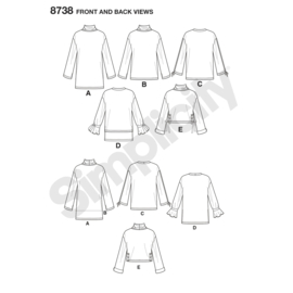 8738 A Simplicity Sewing Pattern XXS-XXL