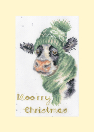 Moo-rry Christmas | Aida telpakket kaart | XMAS67 | Bothy Threads